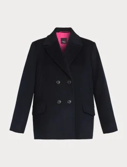Clearance Marina Rinaldi Wool drap pea coat MIDNIGHTBLUE