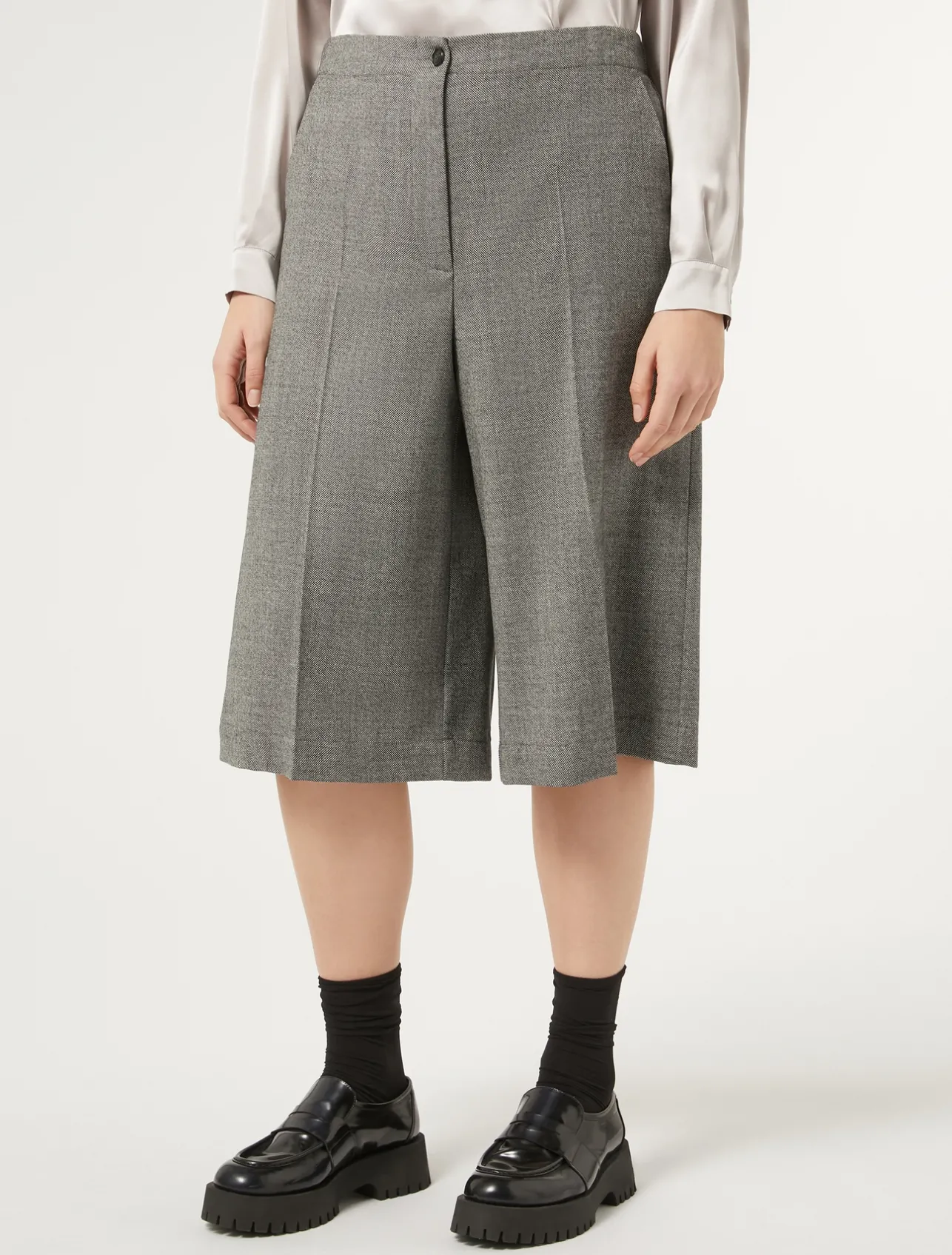 Fashion Marina Rinaldi Wool flannel trousers DARKGREY