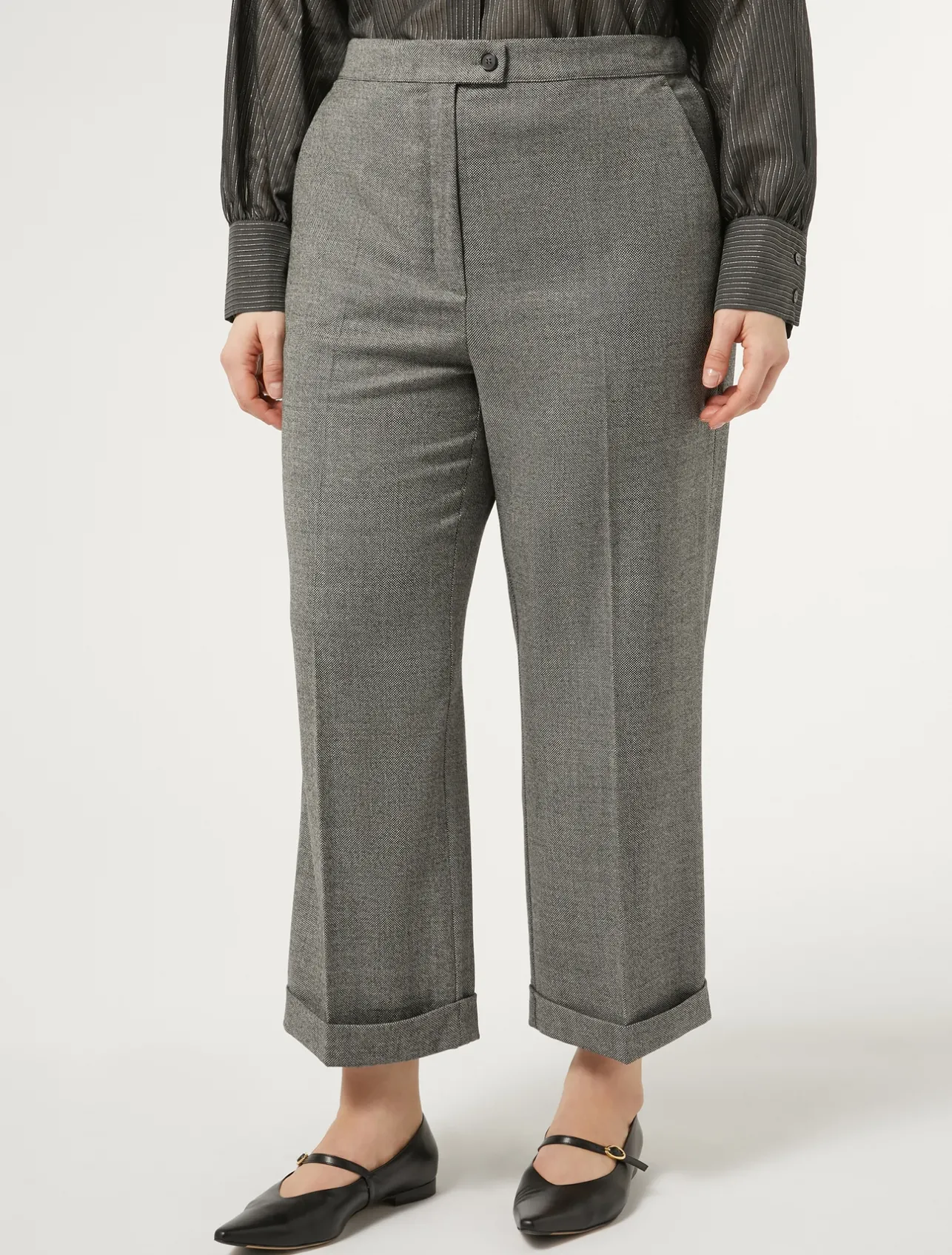 Discount Marina Rinaldi Wool flannel trousers DARKGREY