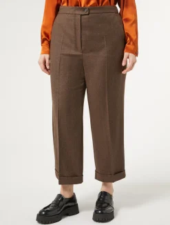 Hot Marina Rinaldi Wool flannel trousers BROWN
