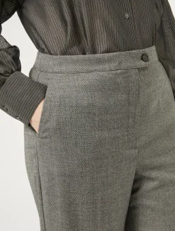 Discount Marina Rinaldi Wool flannel trousers DARKGREY