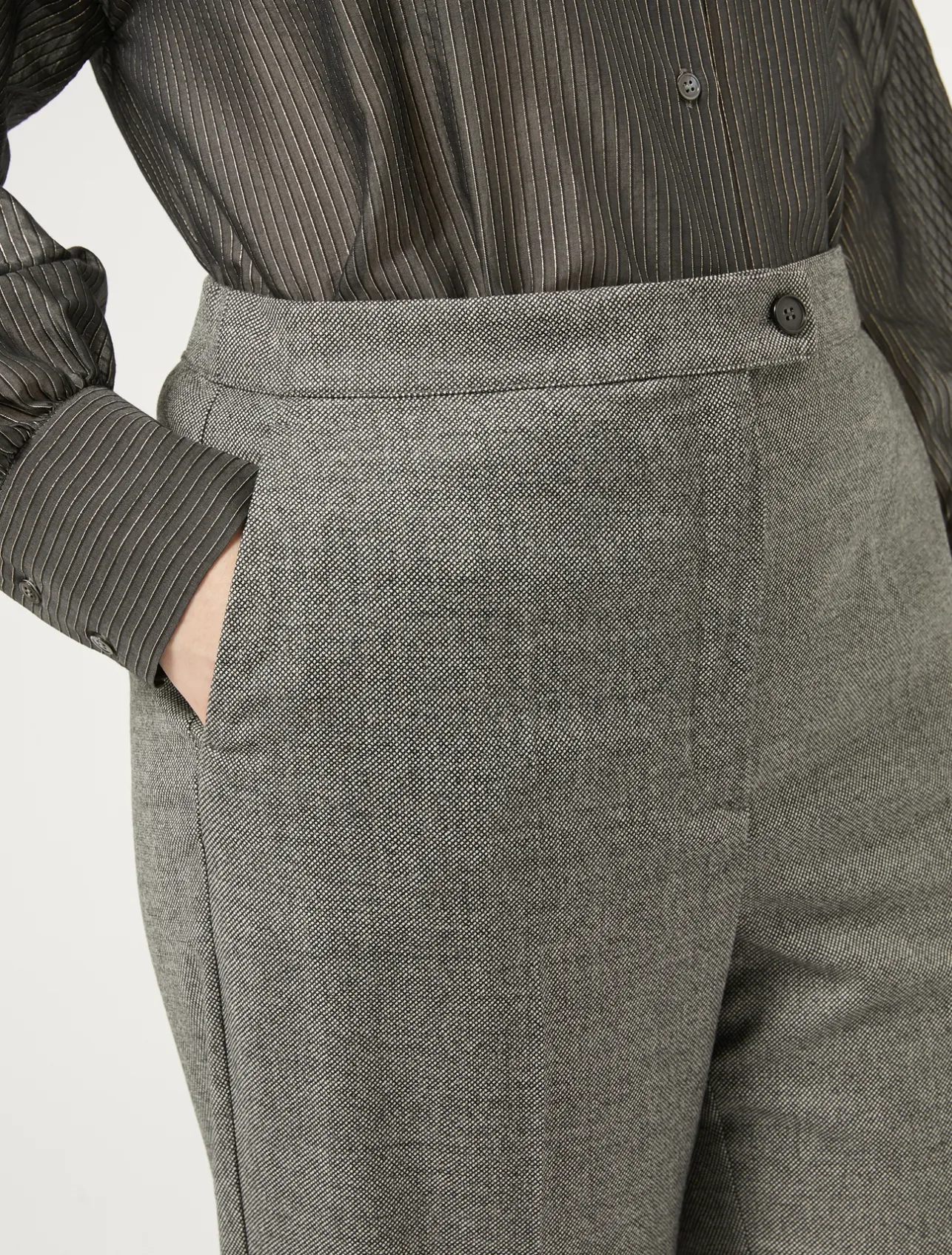 Discount Marina Rinaldi Wool flannel trousers DARKGREY