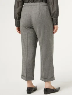 Discount Marina Rinaldi Wool flannel trousers DARKGREY