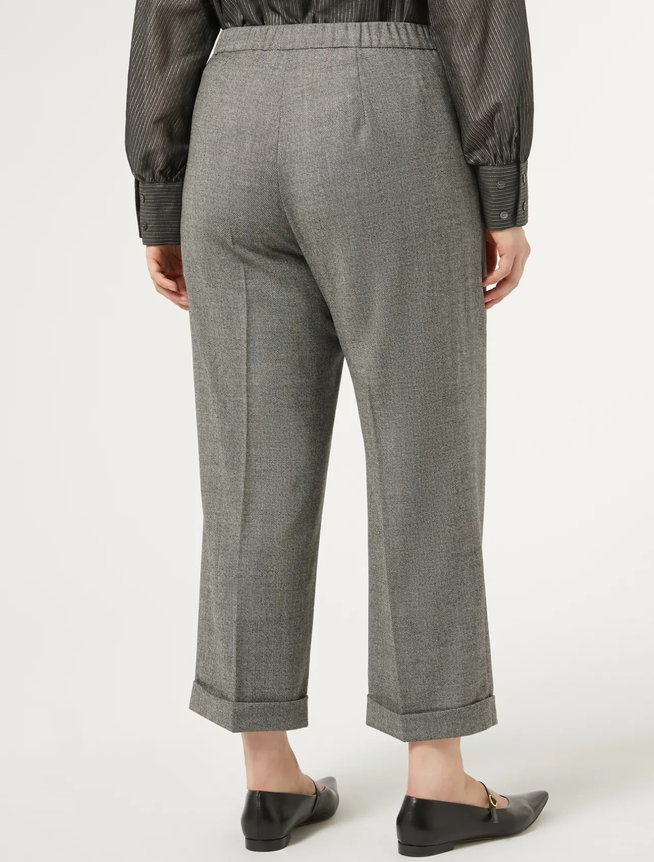 Discount Marina Rinaldi Wool flannel trousers DARKGREY
