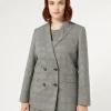Clearance Marina Rinaldi Wool foulé blazer jacket BLACKWHITE