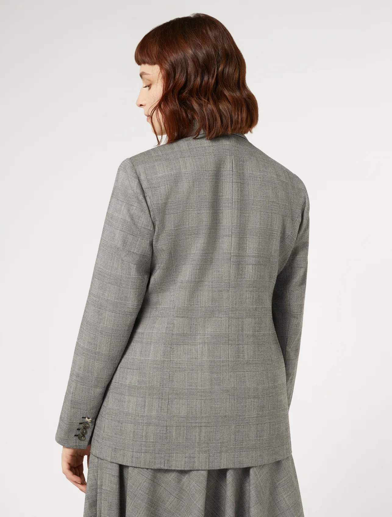 Clearance Marina Rinaldi Wool foulé blazer jacket BLACKWHITE