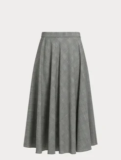 Online Marina Rinaldi Wool foulé skirt BLACKWHITE