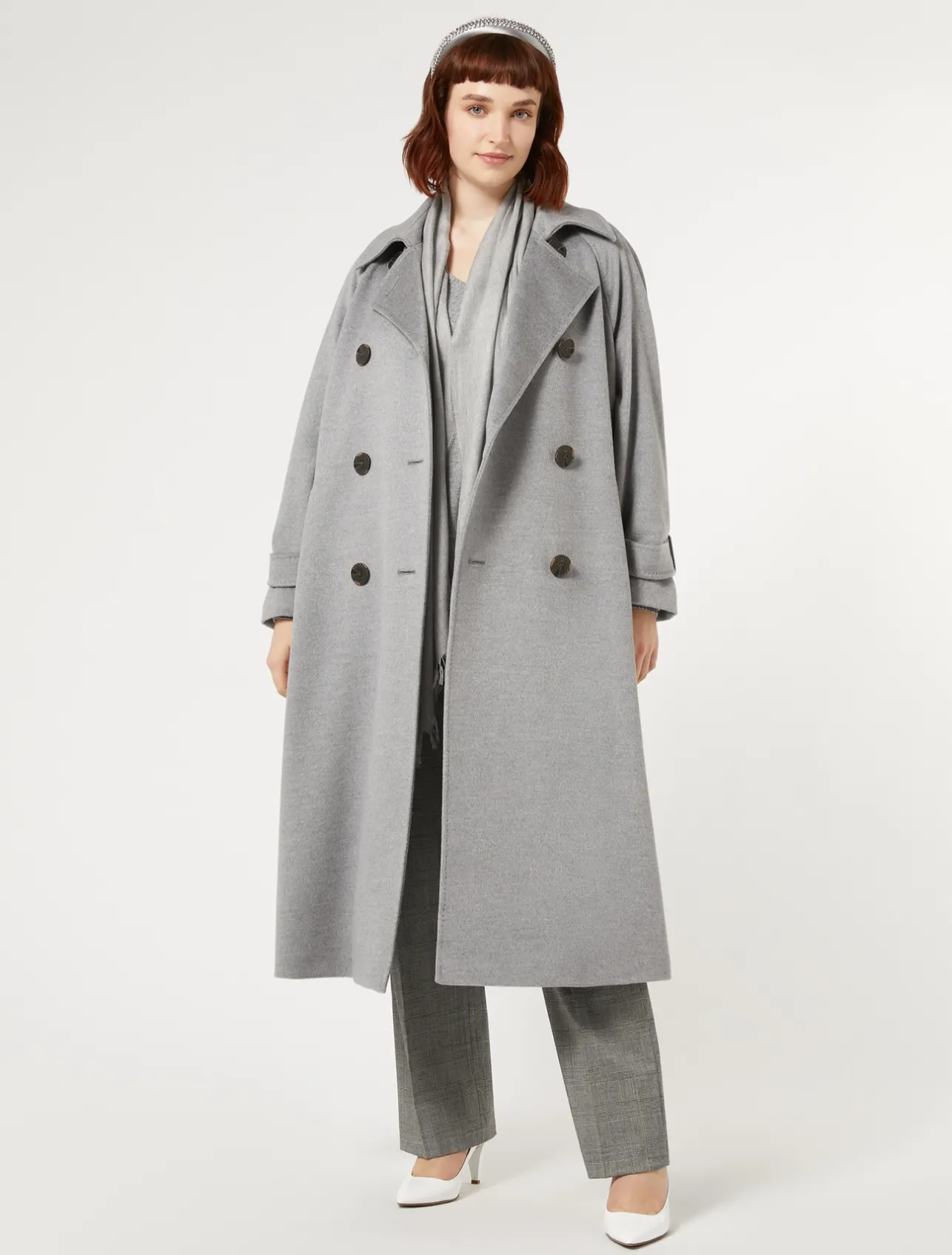 Hot Marina Rinaldi Wool foulé trousers BLACKWHITE
