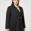 Discount Marina Rinaldi Wool satin crepe jacket BLACK