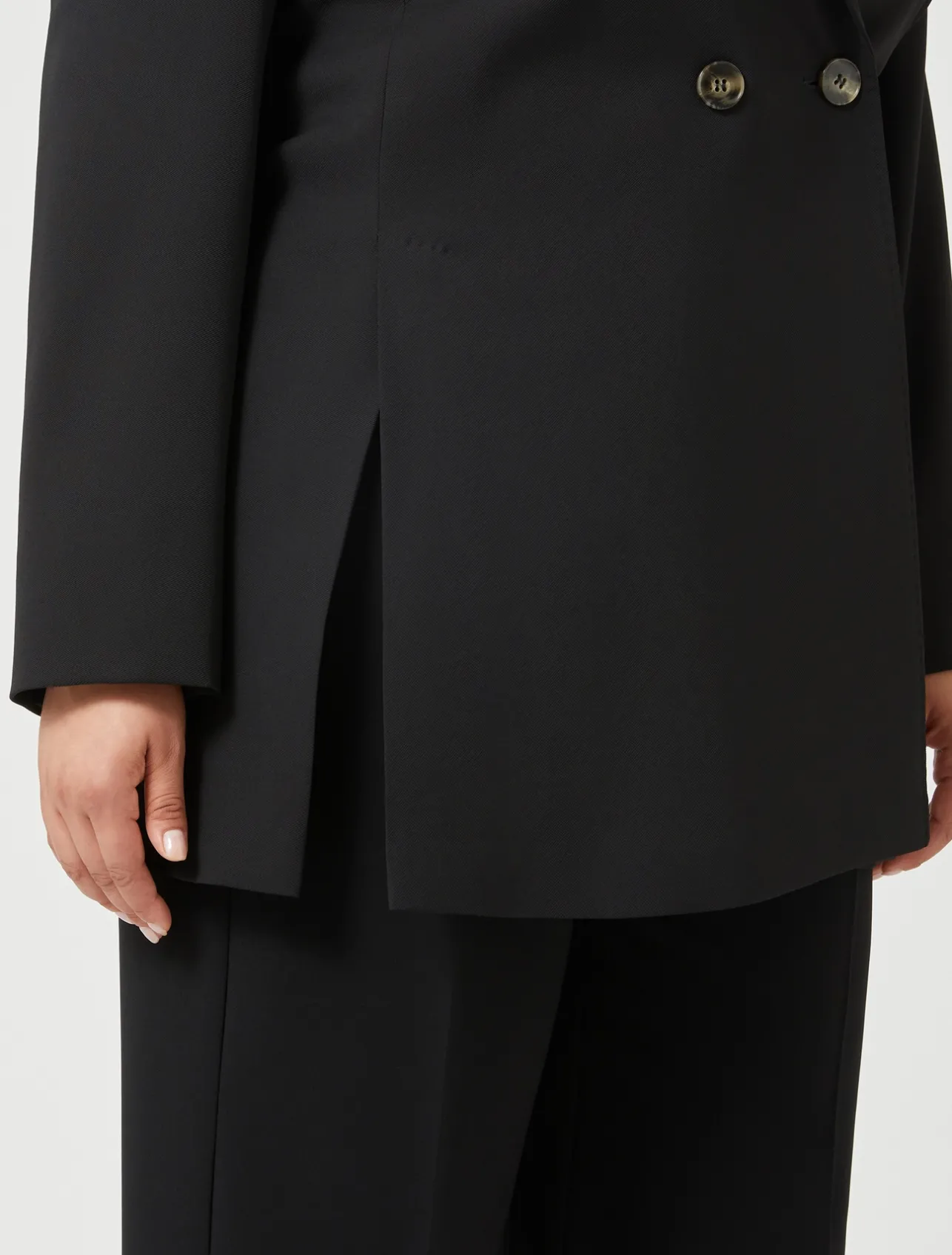 Discount Marina Rinaldi Wool satin crepe jacket BLACK