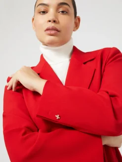 Outlet Marina Rinaldi Wool satin crepe jacket RED