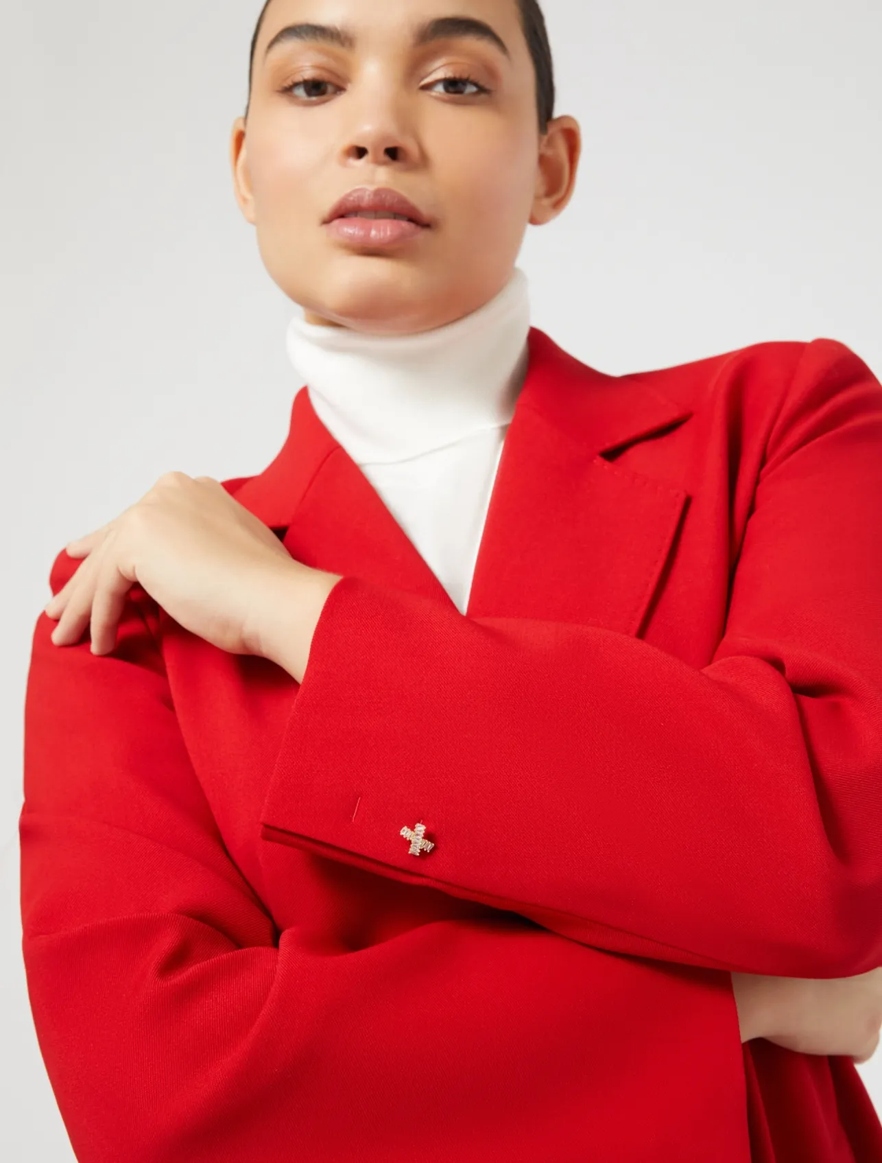 Outlet Marina Rinaldi Wool satin crepe jacket RED