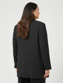 Discount Marina Rinaldi Wool satin crepe jacket BLACK