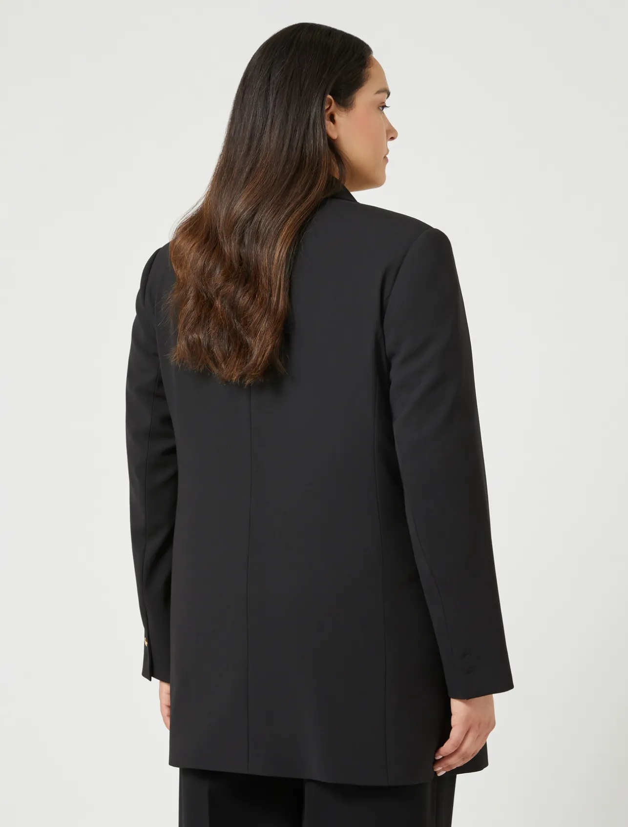 Discount Marina Rinaldi Wool satin crepe jacket BLACK