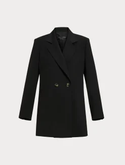 Discount Marina Rinaldi Wool satin crepe jacket BLACK