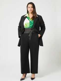 Discount Marina Rinaldi Wool satin crepe jacket BLACK