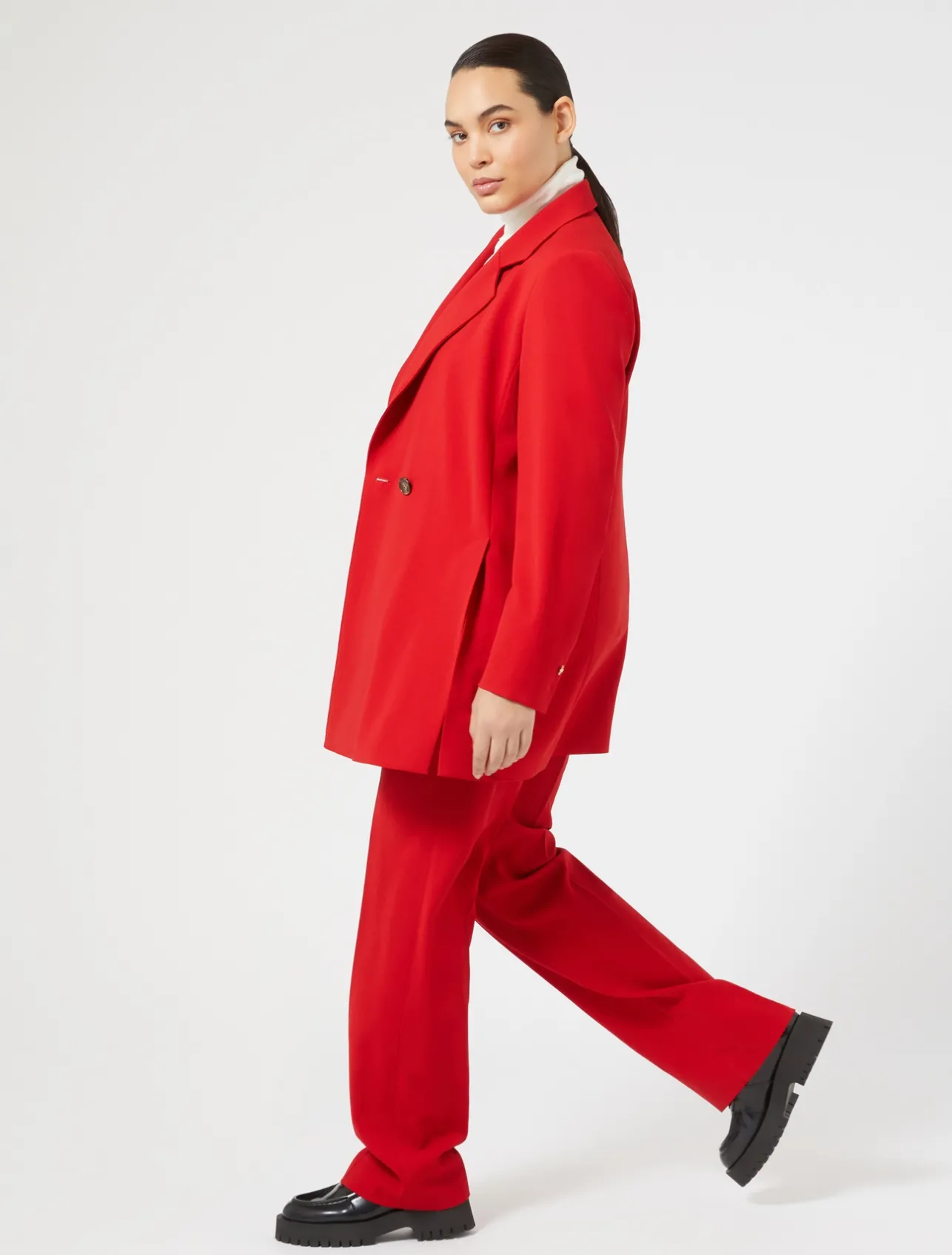 Outlet Marina Rinaldi Wool satin crepe jacket RED