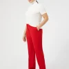 Hot Marina Rinaldi Wool satin crepe trousers RED