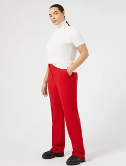 Hot Marina Rinaldi Wool satin crepe trousers RED