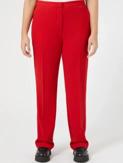 Hot Marina Rinaldi Wool satin crepe trousers RED