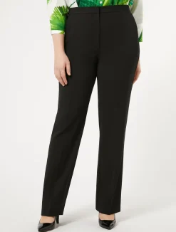 Online Marina Rinaldi Wool satin crepe trousers BLACK