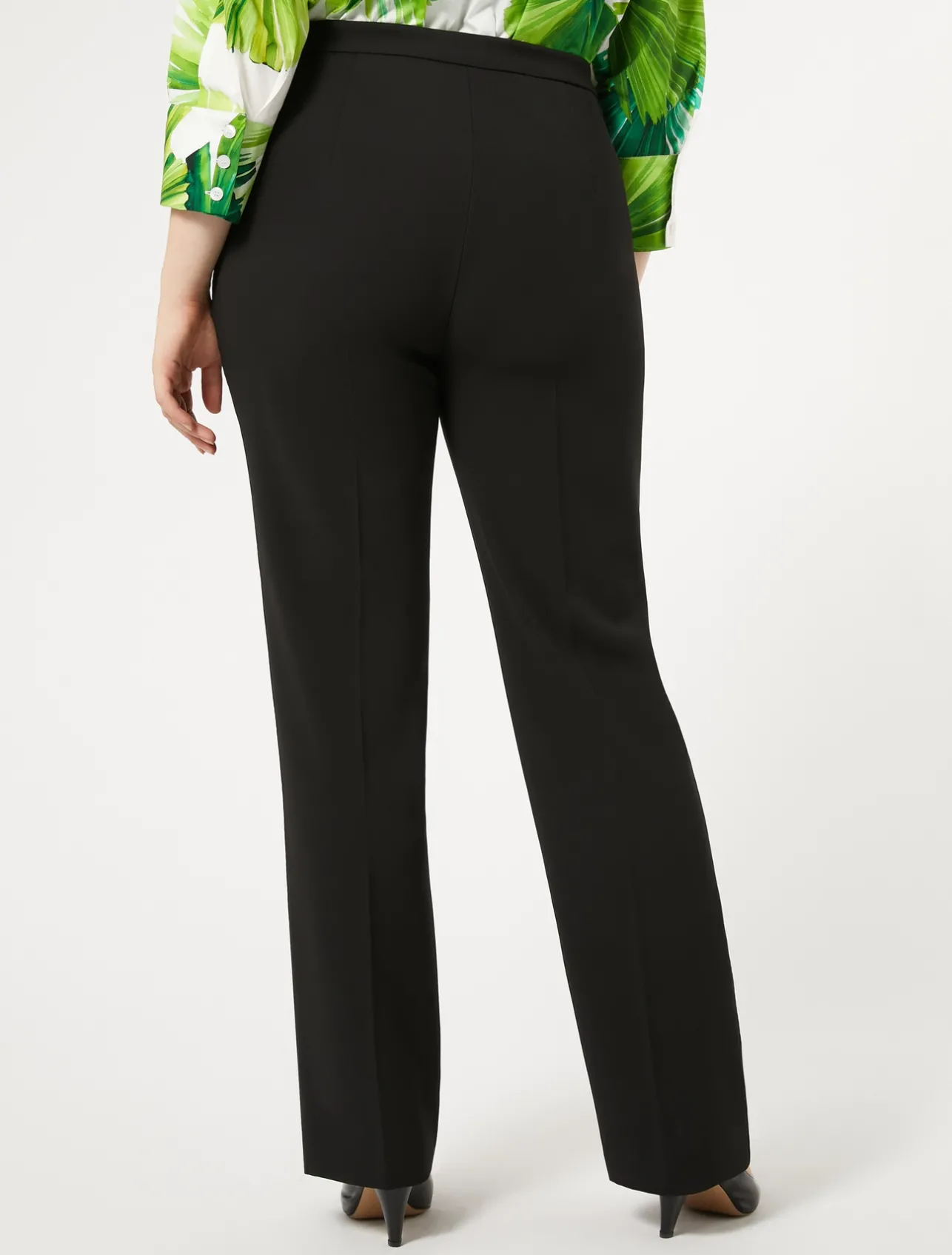 Online Marina Rinaldi Wool satin crepe trousers BLACK