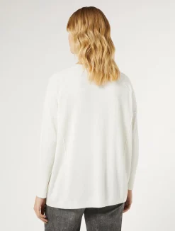 Fashion Marina Rinaldi Wool yarn sweater WHITE