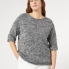 Sale Marina Rinaldi Wool-blend mouliné sweater BLACK