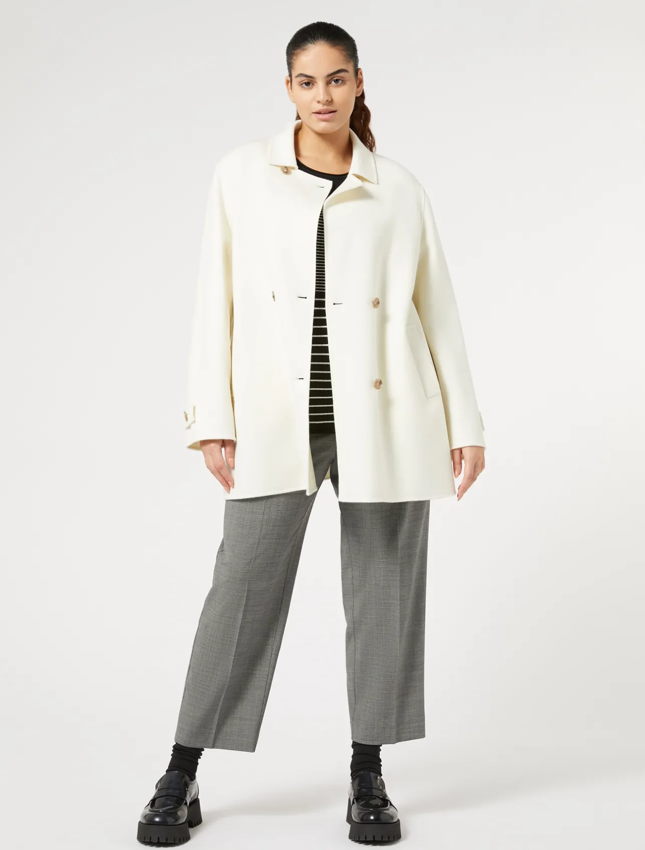 Fashion Marina Rinaldi Woollen cloth trousers BLACK