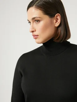 Clearance Marina Rinaldi Woollen polo neck jumper BLACK