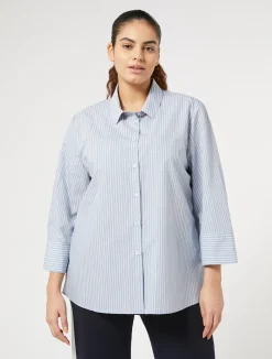 Hot Marina Rinaldi Yarn-dyed cotton-blend shirt AVIO