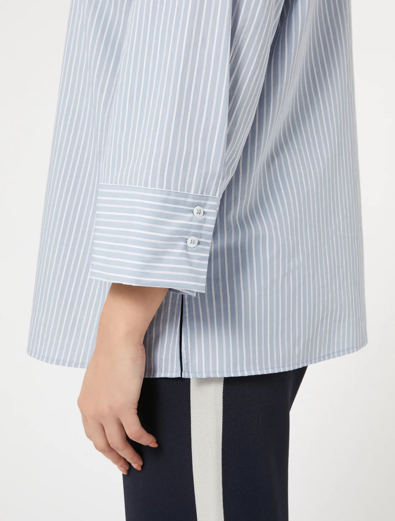 Hot Marina Rinaldi Yarn-dyed cotton-blend shirt AVIO