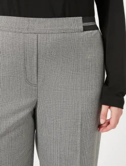 Online Marina Rinaldi Yarn-dyed fabric and lurex trousers BLACK