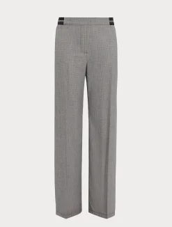 Online Marina Rinaldi Yarn-dyed fabric and lurex trousers BLACK