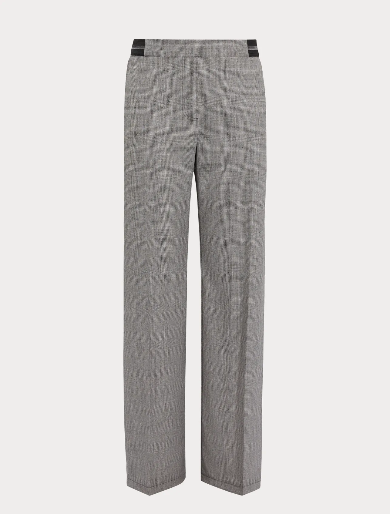 Online Marina Rinaldi Yarn-dyed fabric and lurex trousers BLACK