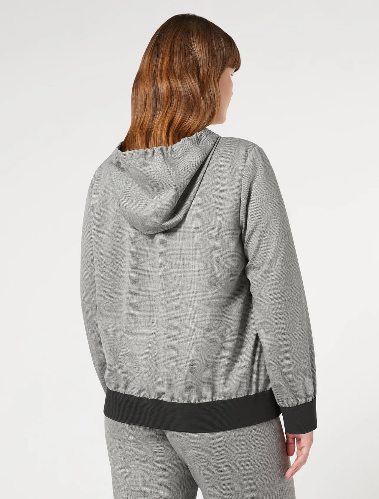 Sale Marina Rinaldi Yarn-dyed fabric jacket BLACK