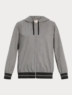 Sale Marina Rinaldi Yarn-dyed fabric jacket BLACK