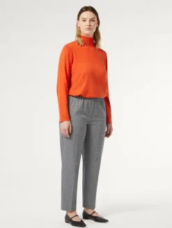 Best Marina Rinaldi Yarn-dyed fabric trousers ULTRAMARINE