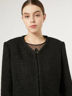 New Marina Rinaldi Yarn-dyed jacket BLACK