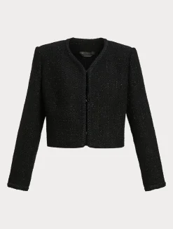 New Marina Rinaldi Yarn-dyed jacket BLACK