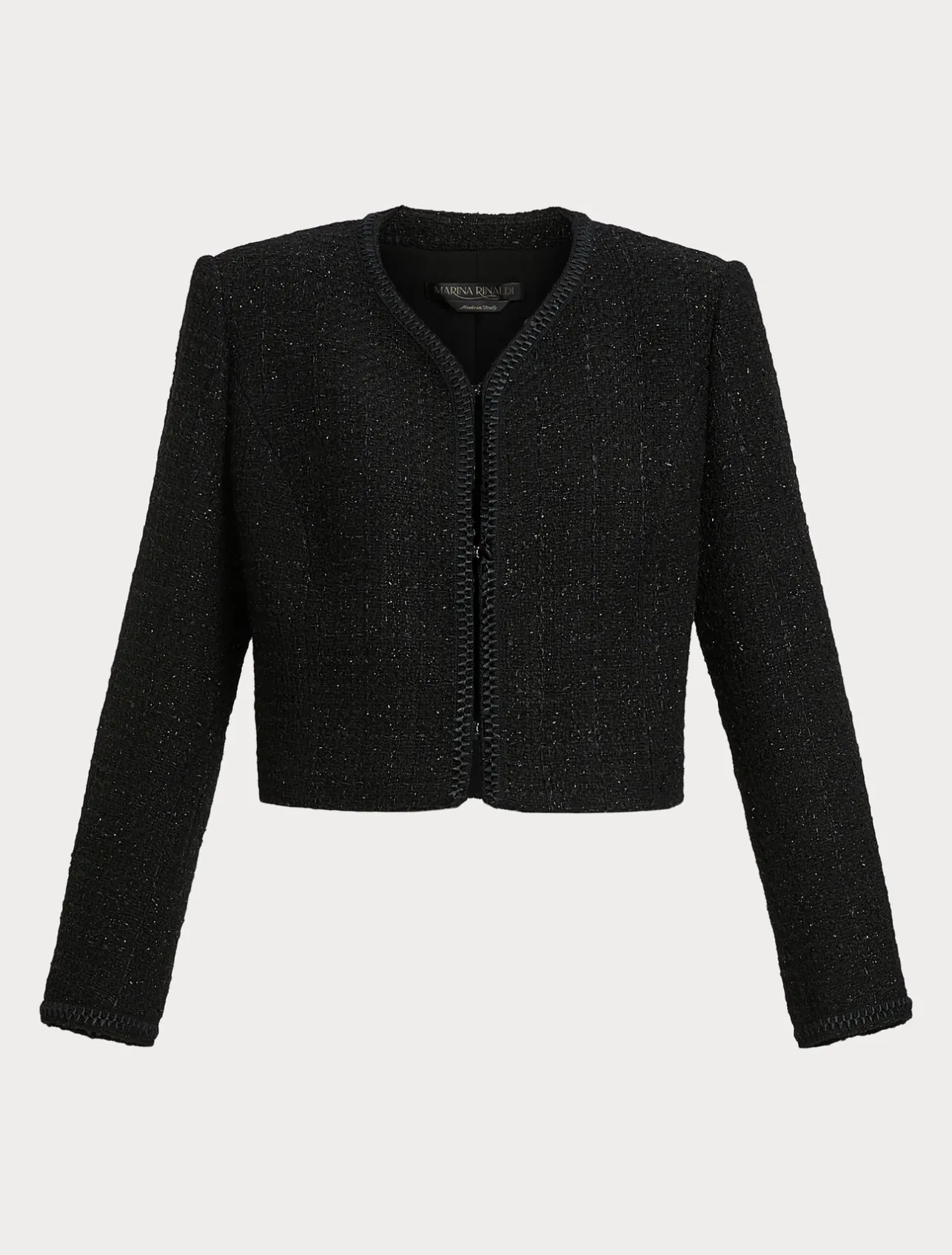 New Marina Rinaldi Yarn-dyed jacket BLACK