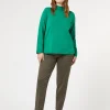 New Marina Rinaldi Yarn-dyed jersey trousers COFFEE