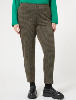 New Marina Rinaldi Yarn-dyed jersey trousers COFFEE