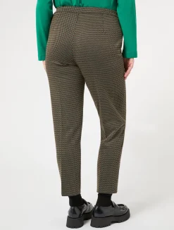 New Marina Rinaldi Yarn-dyed jersey trousers COFFEE