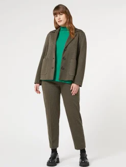 New Marina Rinaldi Yarn-dyed jersey trousers COFFEE