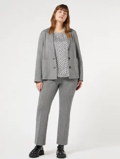 Best Marina Rinaldi Yarn-dyed jersey trousers BLACK