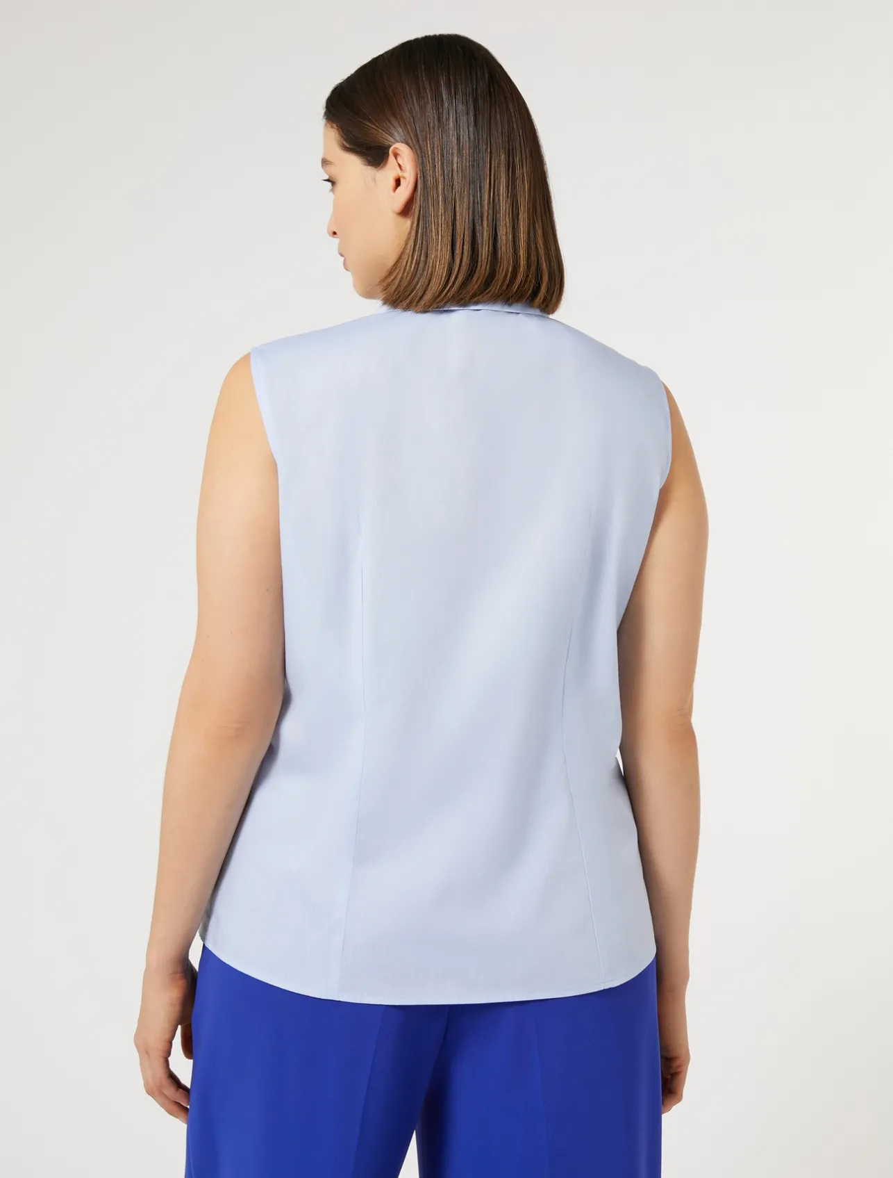 Best Marina Rinaldi Yarn-dyed poplin shirt SKYBLUE