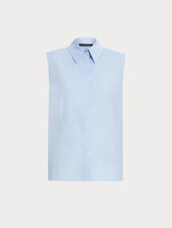 Best Marina Rinaldi Yarn-dyed poplin shirt SKYBLUE